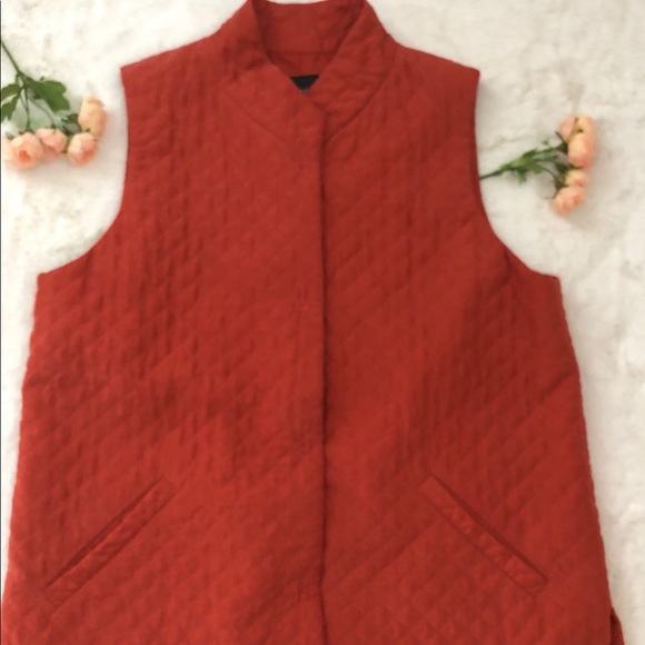 ✨Eileen Fisher Rust Orange 100% Silk Quilted Vest Small - Picture 3 of 16